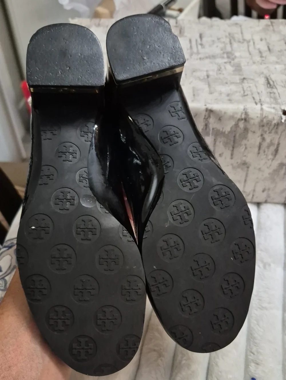 TORY BURCH Amy Black Patent Leather Slip On Pumps Sz 9 M